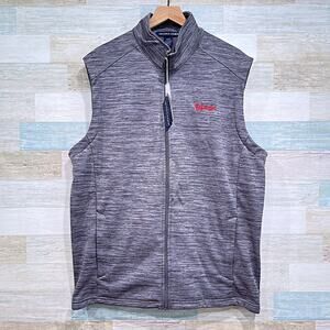 Bojangles Full Zip Tech Vest Jacket Gray Fleece Lined Employee Uniform Mens XL